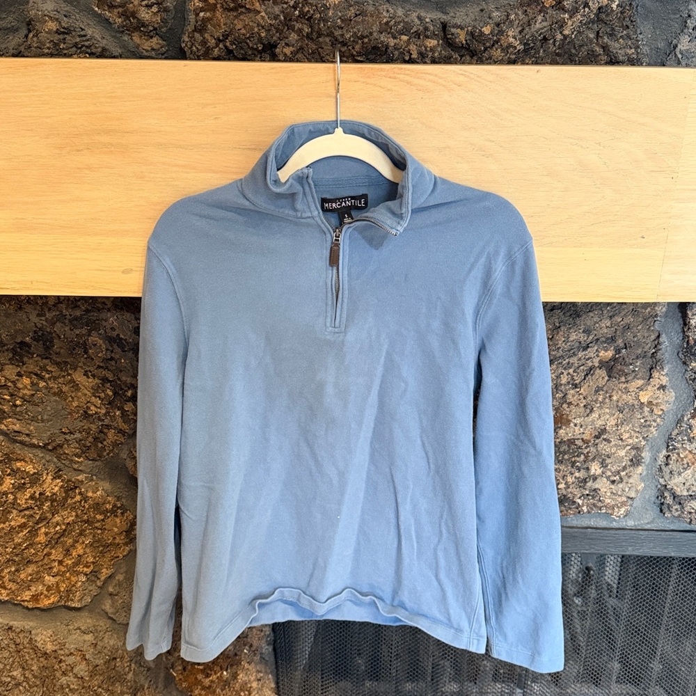 J. Crew Men's Zip-Up Sweater in Dusty Blue